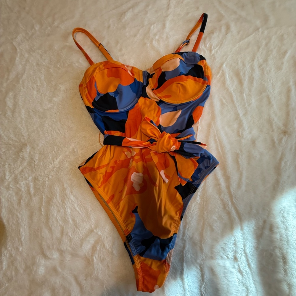 Colorful Floral One-Piece Swimsuit